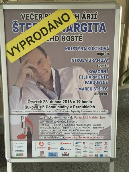 Koncert Štefana Margity v Pardubicích beznadějně vyprodán