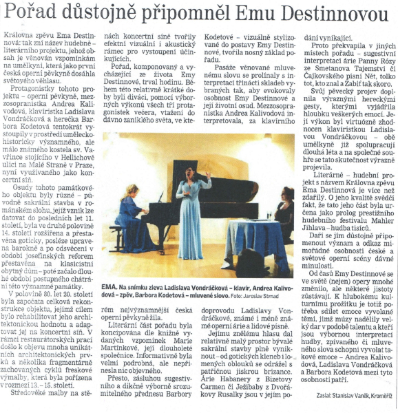 Královna zpěvu Ema Destinnová