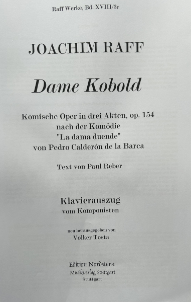 Nahrávka opery Dame Kobold - světová premiéra